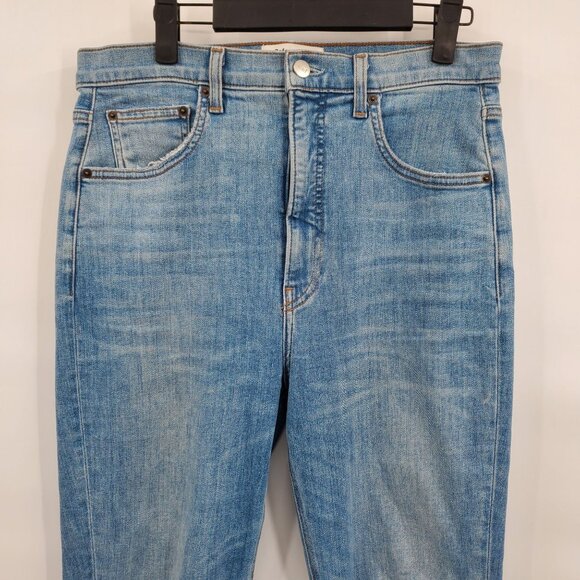 Reformation High Waisted Light Faded Jeans Denim Pants Women Size 30 Faded Wash - Picture 2 of 14